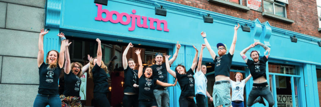 The team at boojum restaurant celebrating