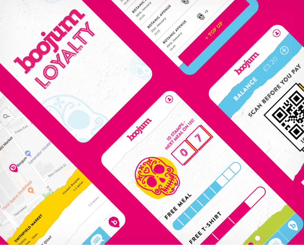 Screenshot of the boojum restaurant loyalty app