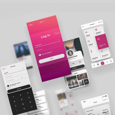 A collection of app screens mobile UI design