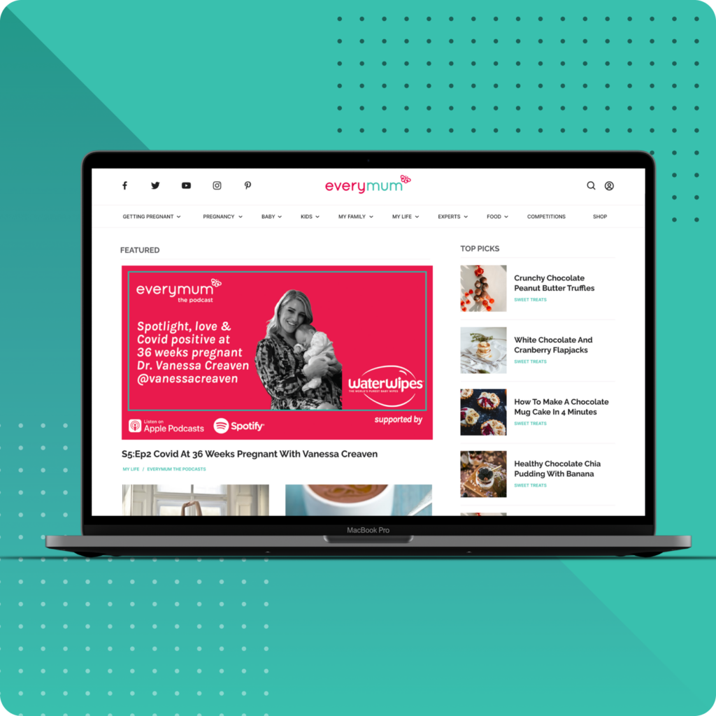 Everymum homepage design