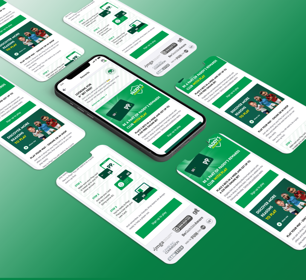 Screenshots of a high fidelity wireframes of mobile app games on a sports online betting app