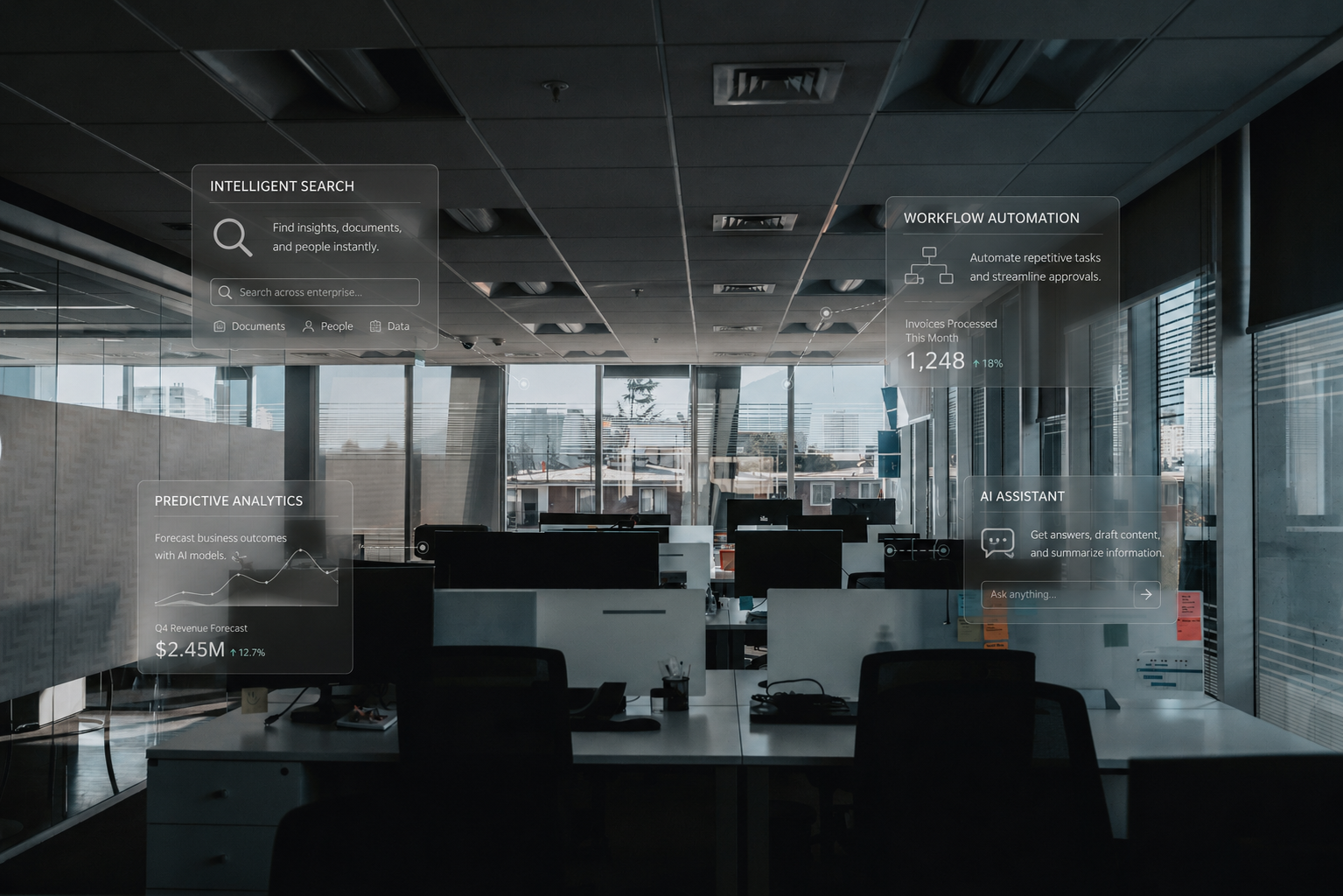 Enterprise AI platforms being used in an office